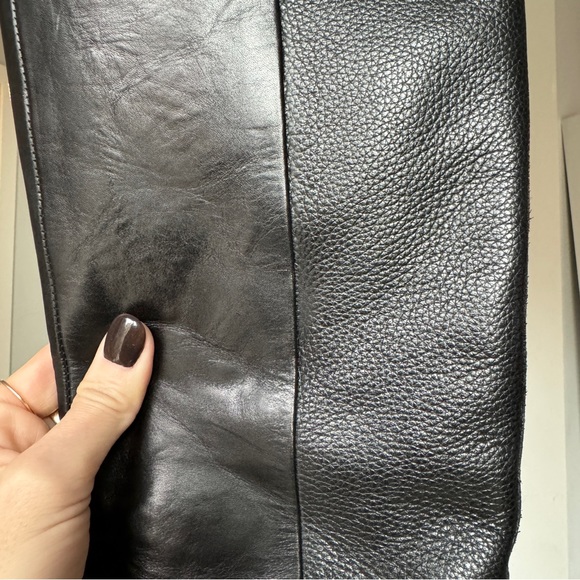 Vince. Hidden Wedge Knee High Leather Riding  Boot Black, Size 8 - Picture 7 of 12